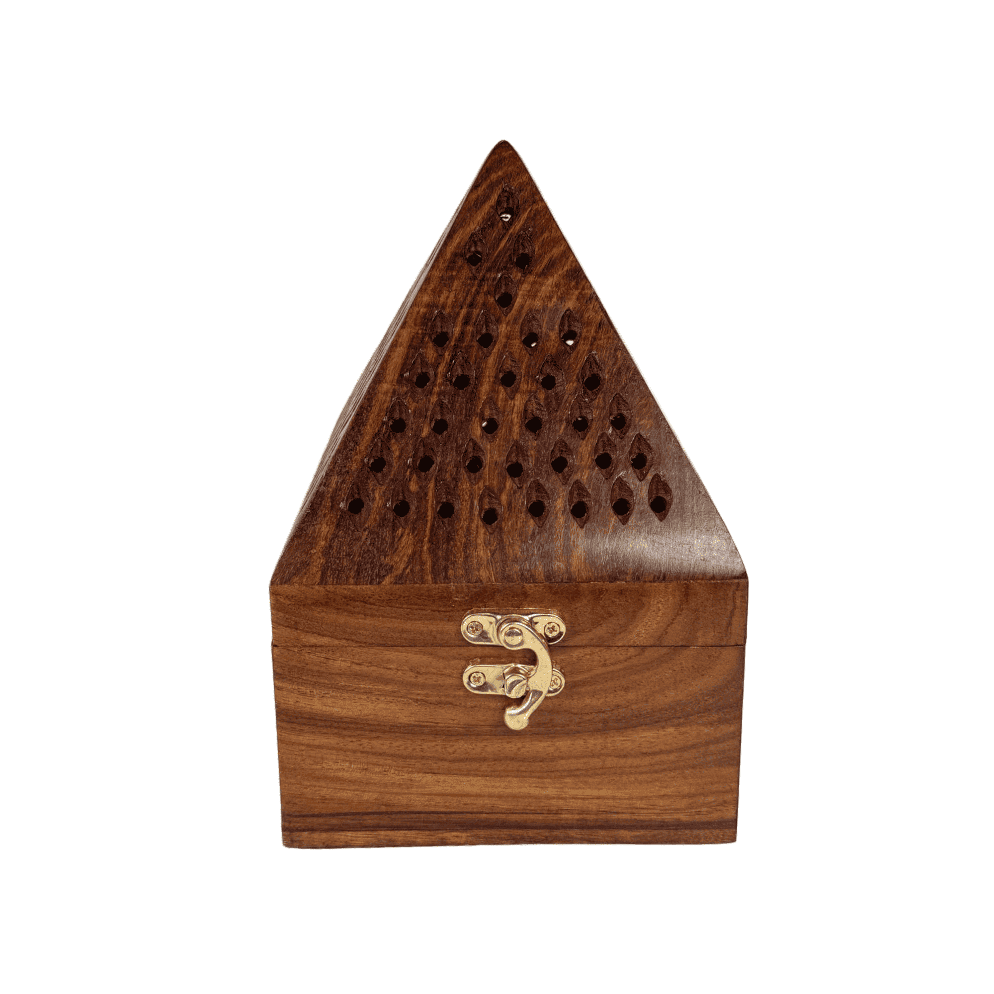 Wooden Pyramid Carbon Holder (12 x 20cm)
